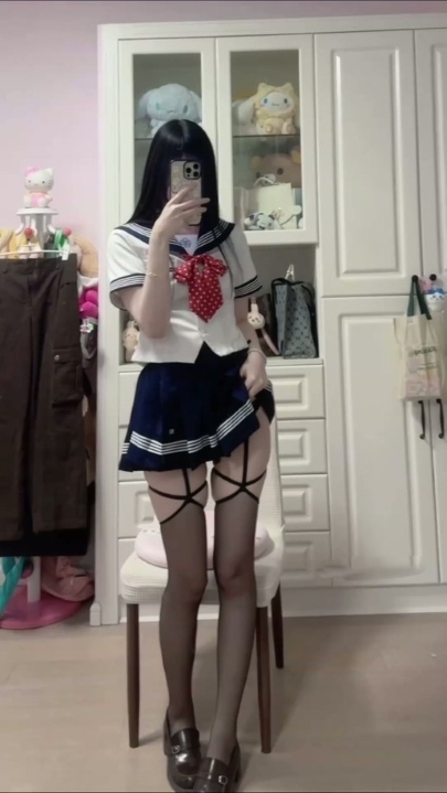 抖音【悠哉大王】学生装JK制服 电动伸缩 弹力插 45V 1小时35分钟 1.4G